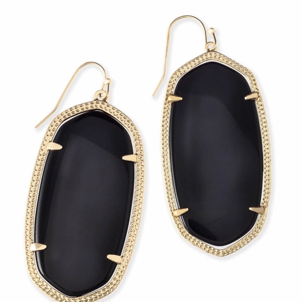 EUC Kendra Scott Black Danielle Earrings